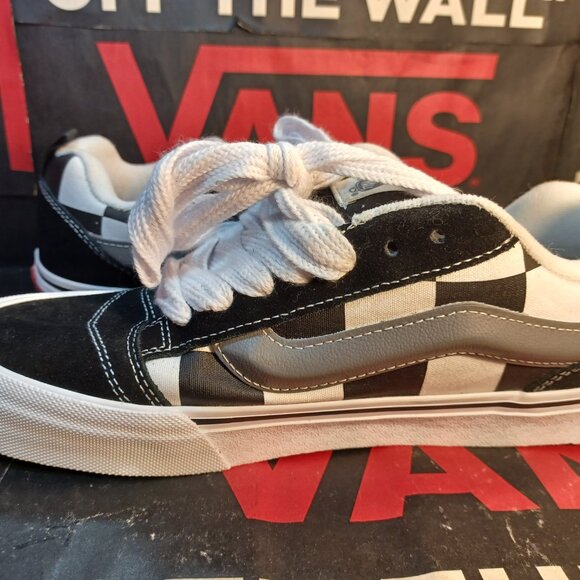 Vans Men's 9/Women's 10.5 Knu Skool Mega Check Black VN0009QCCJJ - Picture 11 of 12